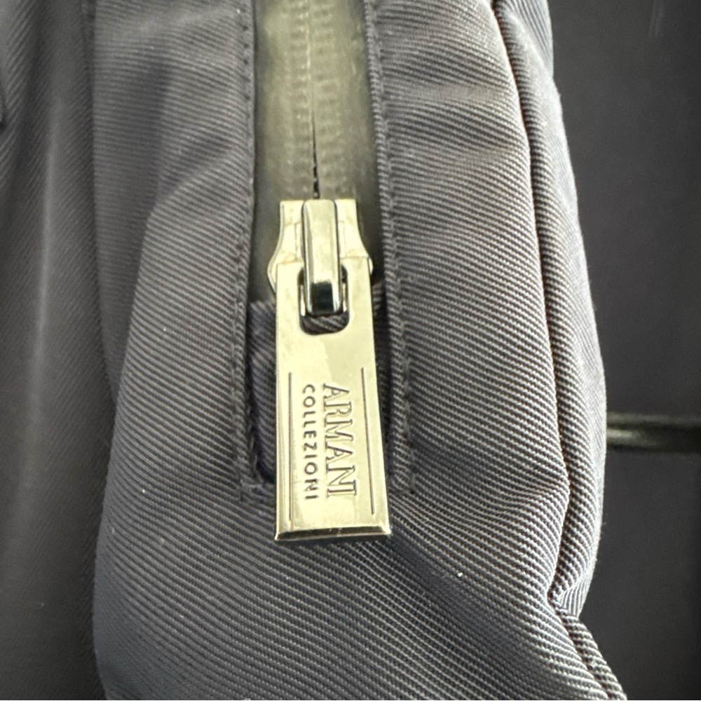 ARMANI COLLEZIONI MEN'S NAVY BLUE WATER REPELLENT RAIN COAT  WINDBREAKER SIZE 50 - Picture 3 of 10
